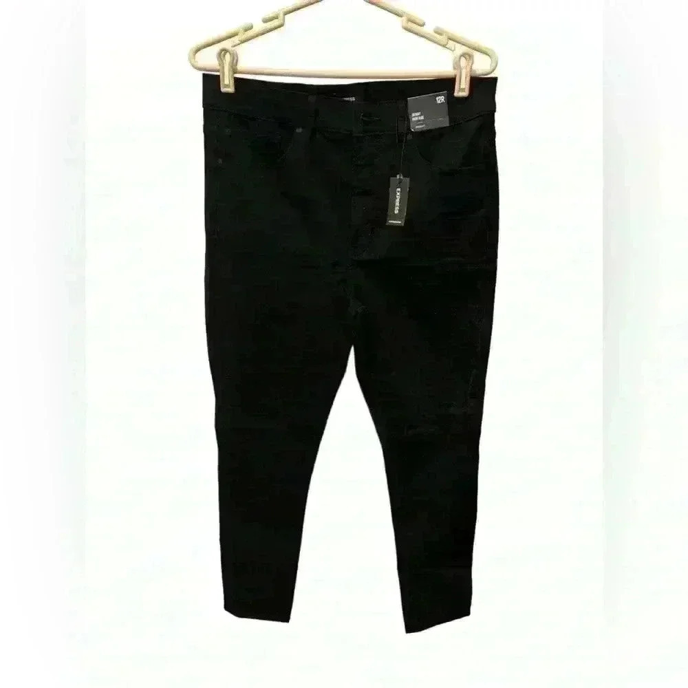 NWT EXPRESS SKINNY HIGH RISE BLACK JEANS
